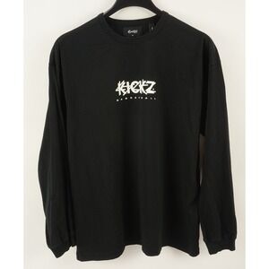 Kickz Basketball Crew Sweatshirt Men's XL Black Knit 100% Cotton Pullover w Logo